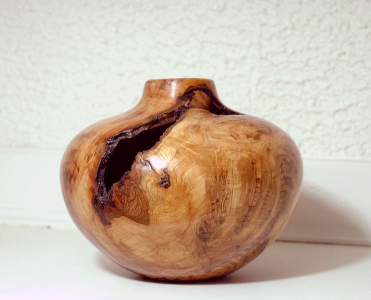 Elm Vase with Bark Inclusions